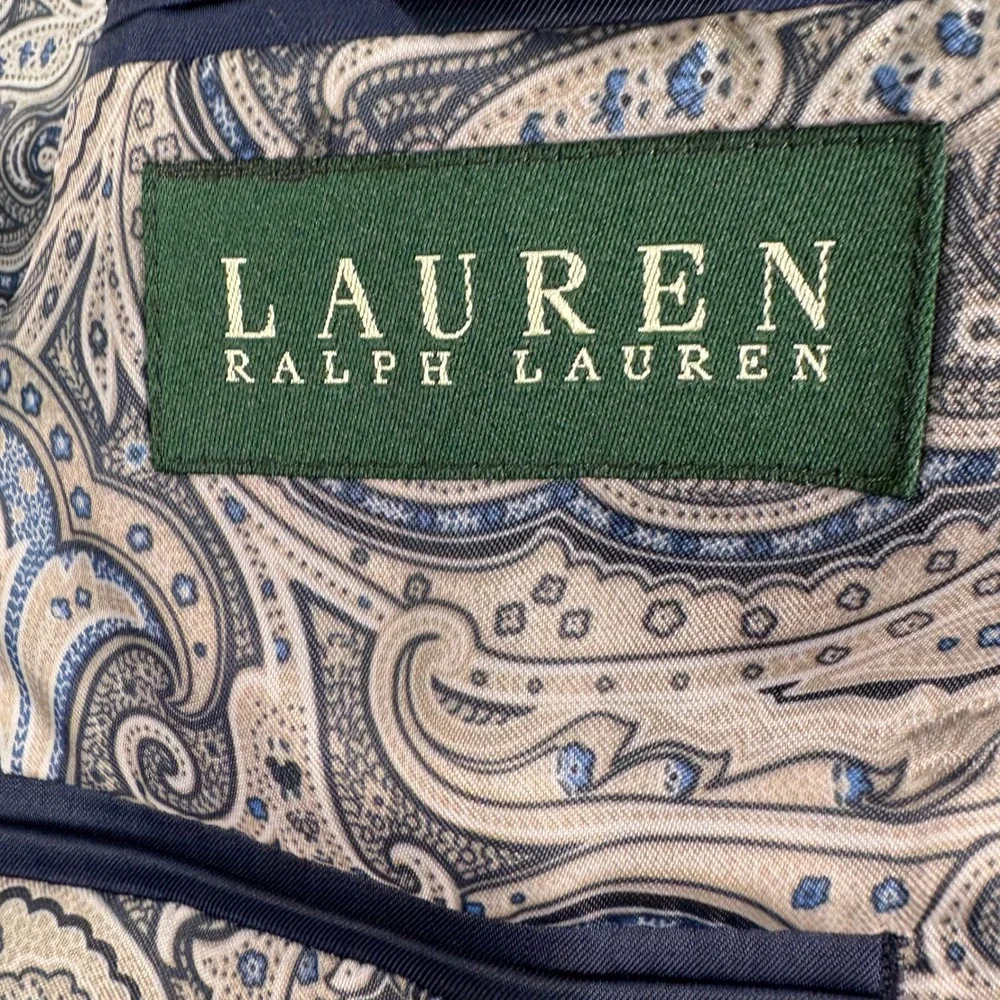 Lauren Ralph Lauren Mens‎ Blue Sport Coat Blazer Paisley Lined Classic 44R